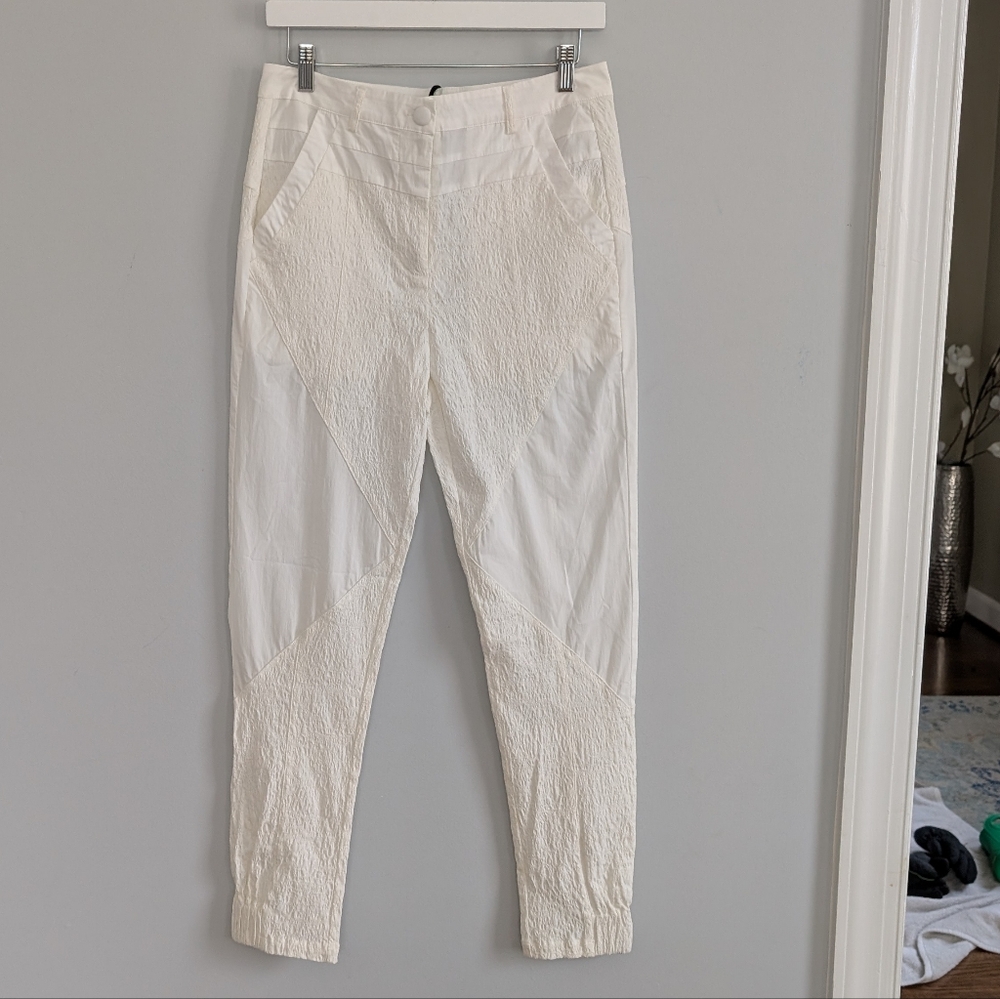 NEW Women's NU Denmark Small Lace White Tapered Pants